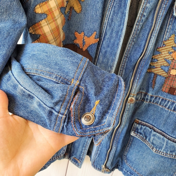 Vintage denim jacket patched printed - Picture 8 of 14